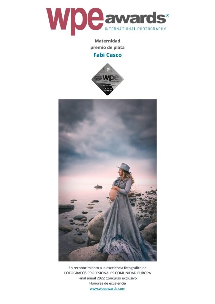 WPE Premios Internacionales de Fotografos Certificado entregado a Fabi Casco 1 pdf Sesiones. Producto. Cursos.